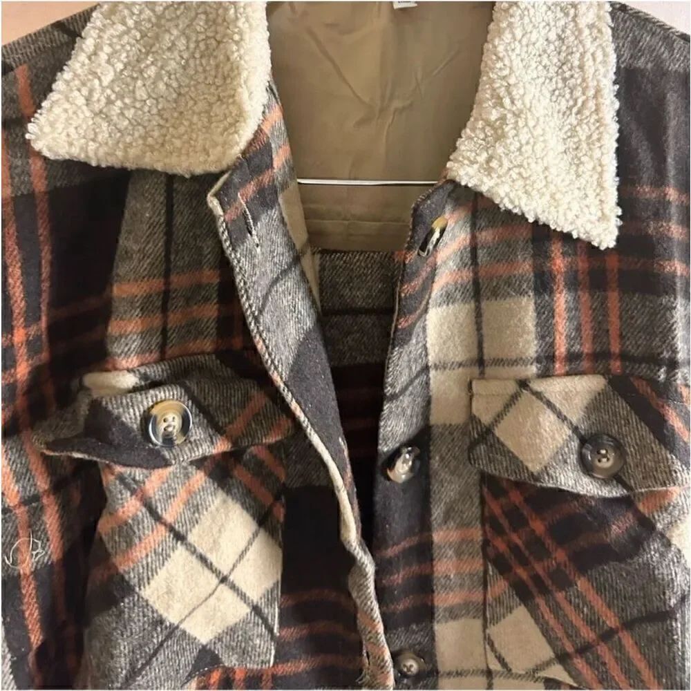 Flannel Brown Plaid Jacket - Picture 5 of 7